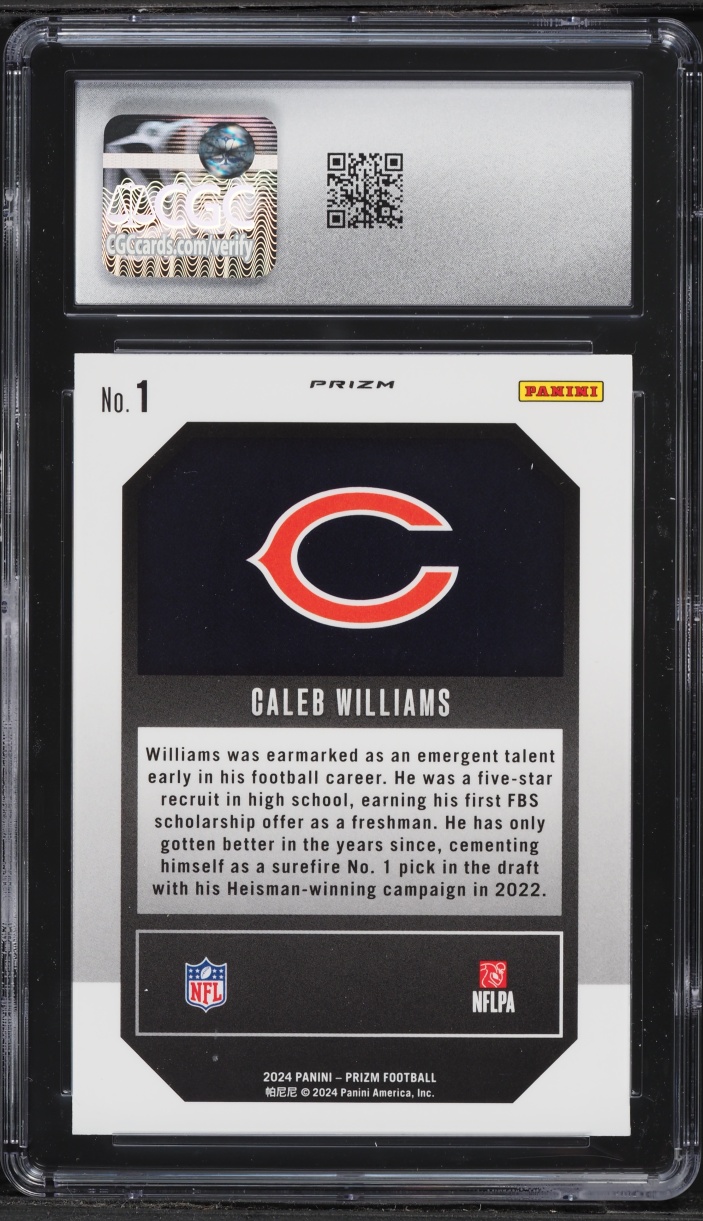 2024 Panini Prizm Emergent Green Wave Caleb Williams ROOKIE #1 CGC 10 GEM MINT