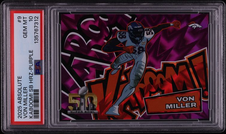 2025 Absolute Kaboom! Super Bowl Horizontal Purple Von Miller #9 PSA 10 GEM MINT