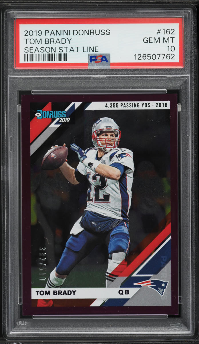 2019 Donruss Season Stat Line Tom Brady /500 #162 PSA 10 GEM MINT