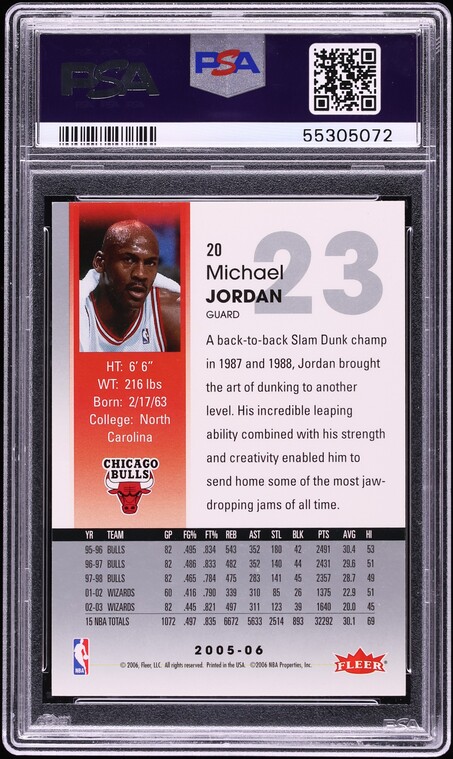 2005 Hoops Michael Jordan #20 PSA 10 GEM MINT