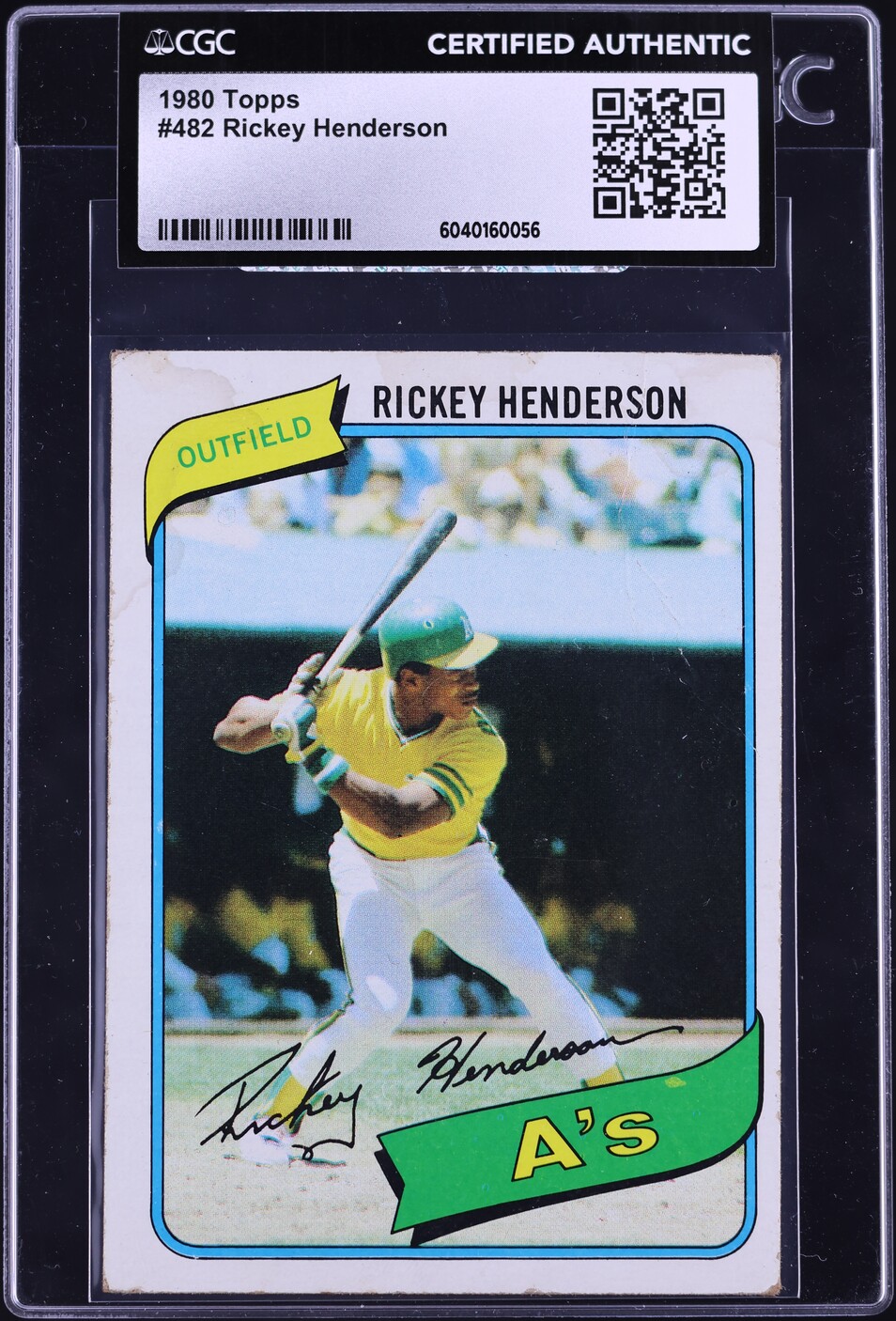 1980 Topps Rickey Henderson ROOKIE #482 CGC AUTH