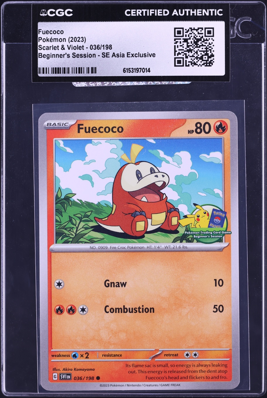 2023 Pokemon Scarlet & Violet Beginner's Session SE Asia Exclusive Fuecoco #36 CGC AUTH