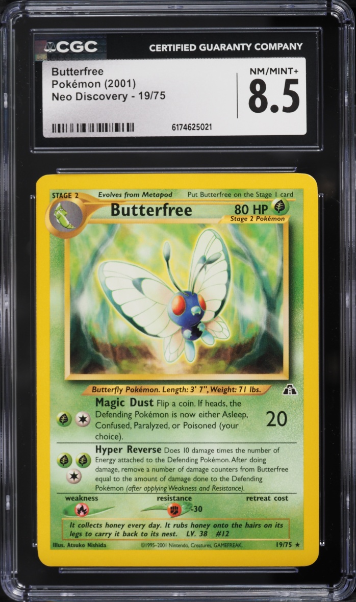 2001 Pokemon Neo Discovery Butterfree #19 CGC 8.5 NM-MT+