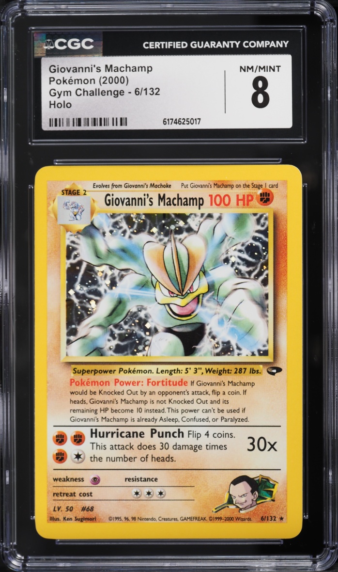 2000 Pokemon Gym Challenge Holo Giovanni's Machamp #6 CGC 8 NM-MT