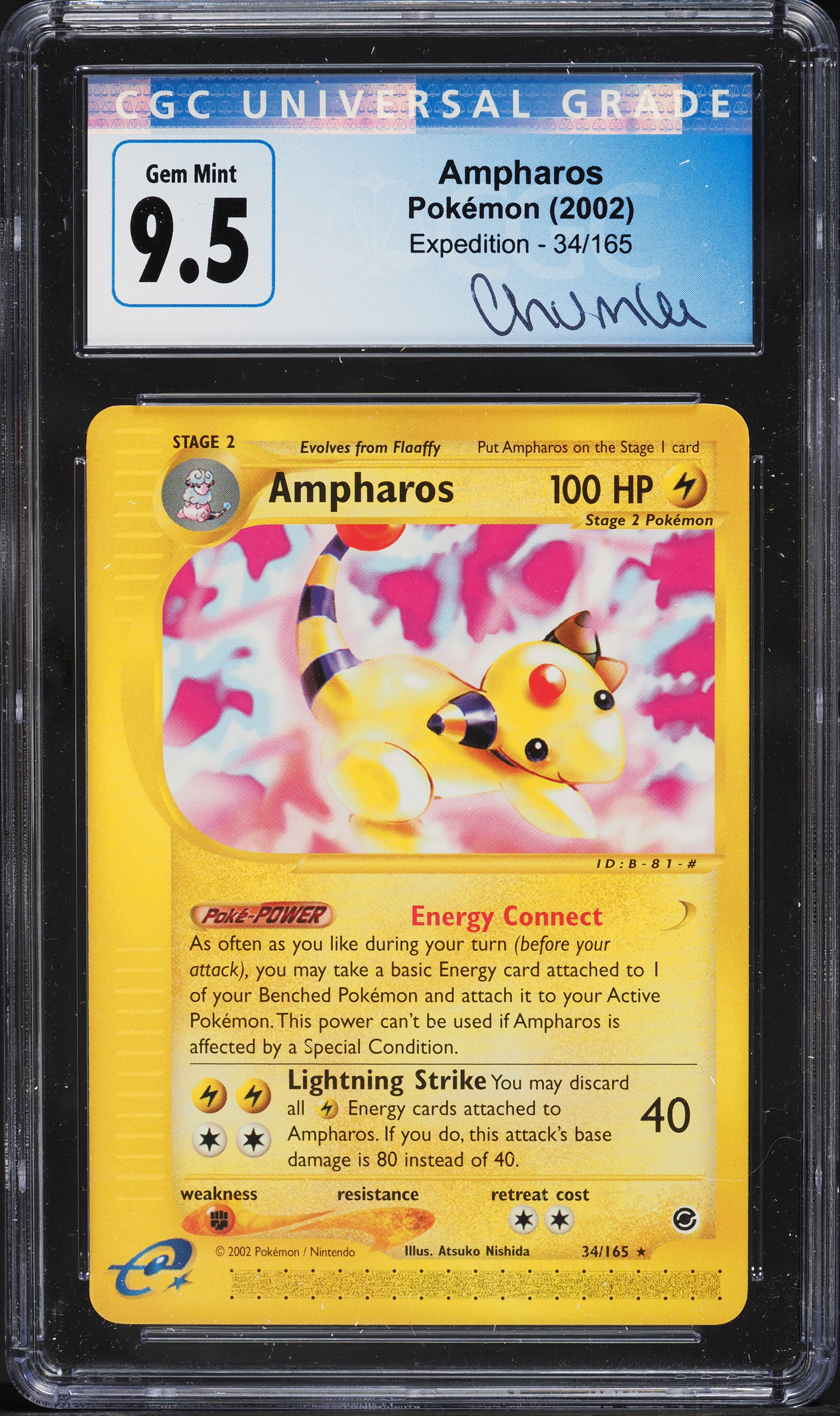 2002 Pokemon Expedition Ampharos #34 CGC 9.5 GEM MINT