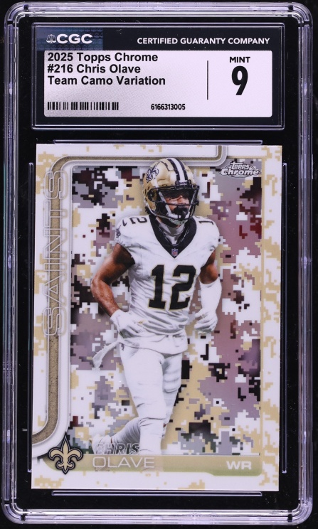 2025 Topps Chrome Team Camo Variation Chris Olave #216 CGC 9 MINT