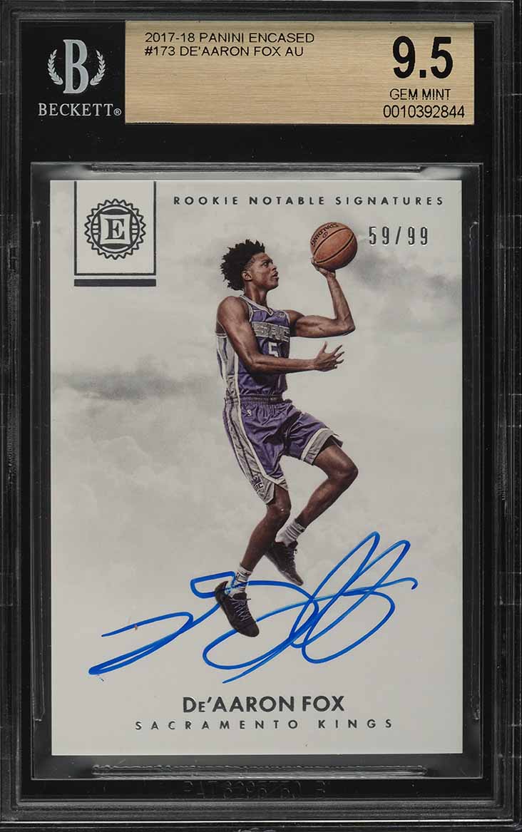 2017 Panini Totally Certified De'aaron Fox ROOKIE /299 #105 PSA 9