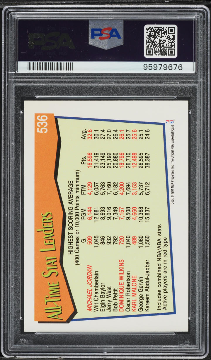 1991 Hoops Michael Jordan #536 PSA 8 NM-MT