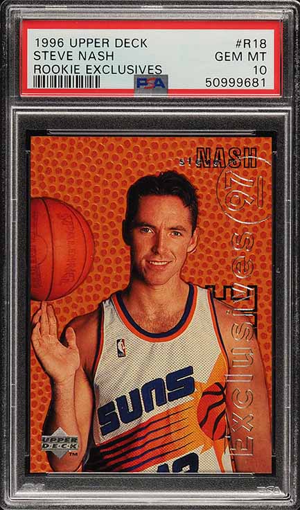1996 Upper Deck Exclusives Steve Nash ROOKIE #R18 PSA 10 GEM MINT
