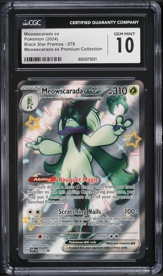 2024 Pokemon Scarlet & Violet Promo Premium Collection Full Art Meowscarada ex #78 CGC 10 GEM