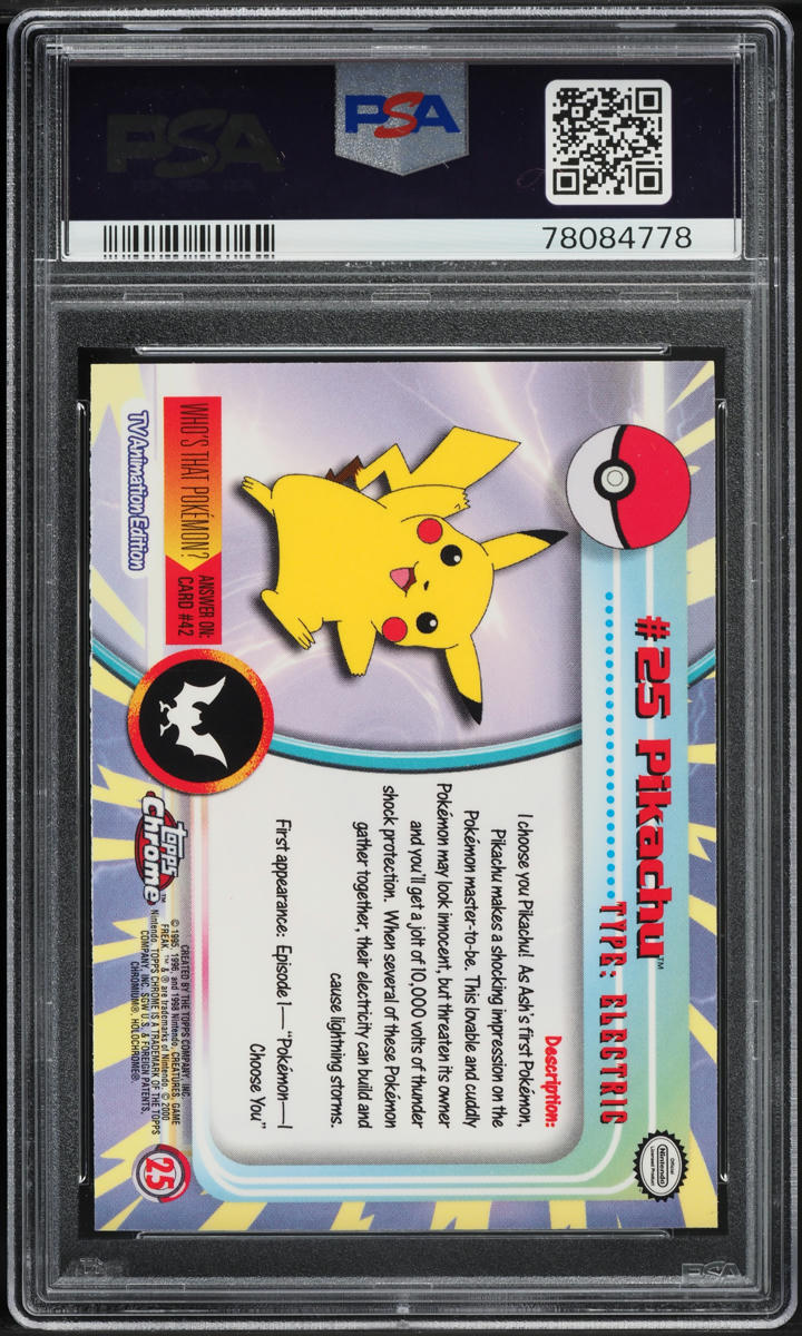 2000 Topps Chrome Pokemon Series 1 Pikachu #25 PSA 10 GEM MINT