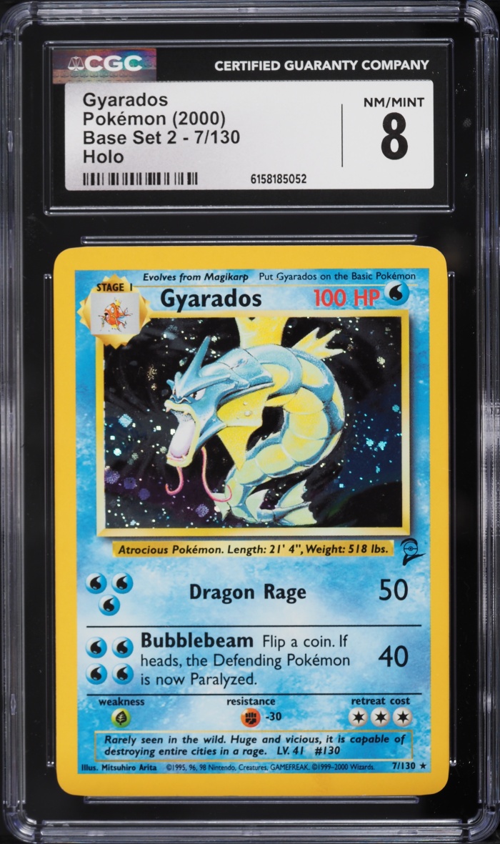 2000 Pokemon Base Set 2 Holo Gyarados #7 CGC 8 NM-MT
