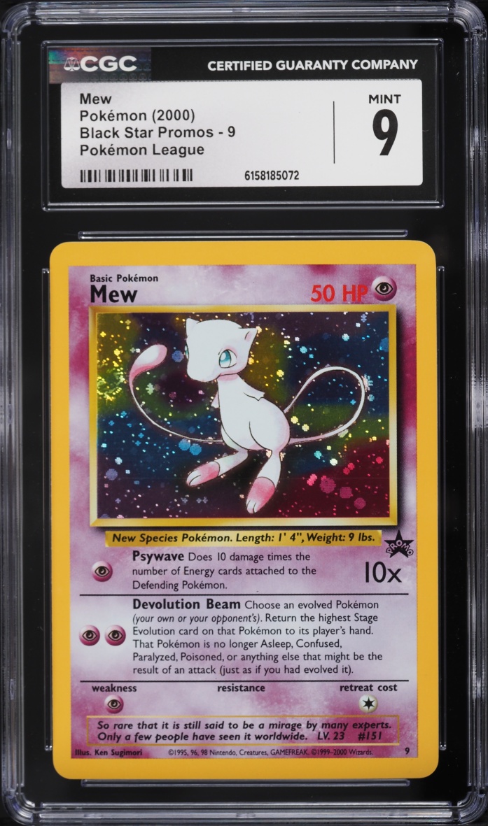 2000 Pokemon League Black Star Promo Holo Mew #9 CGC 9 MINT