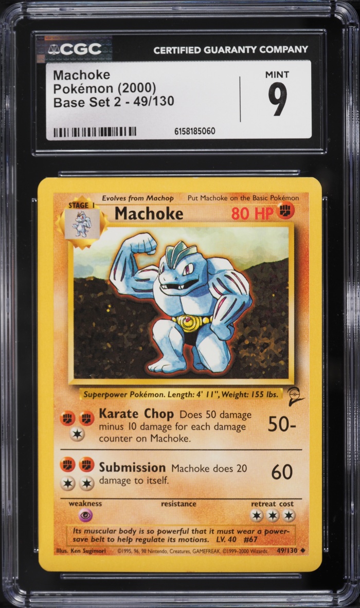 2000 Pokemon Base Set 2 Machoke #49 CGC 9 MINT