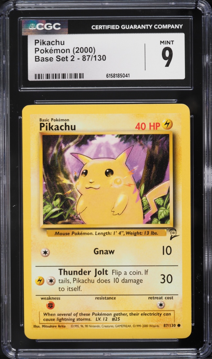 2000 Pokemon Base Set 2 Pikachu #87 CGC 9 MINT