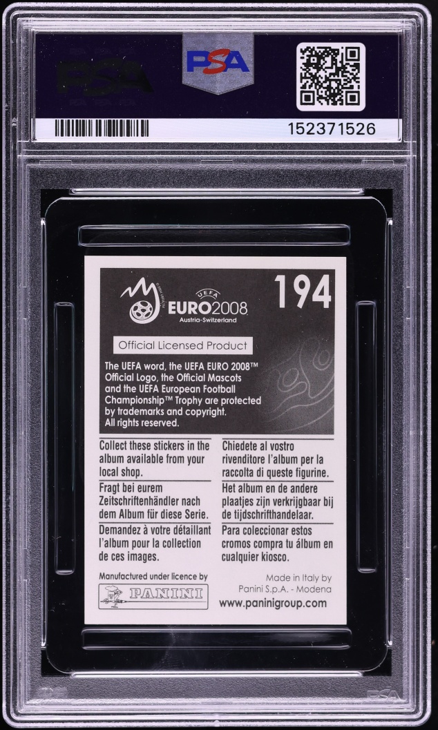 2008 Panini UEFA Euro Sticker Luka Modric ROOKIE #194 PSA 10 GEM MINT