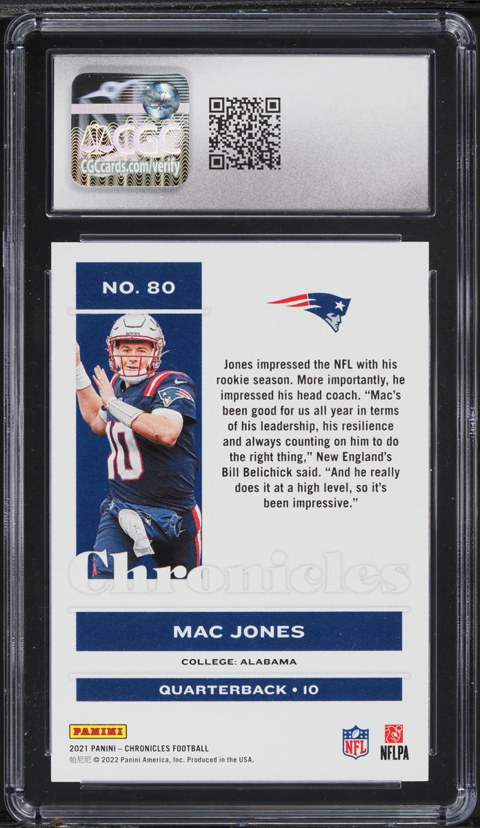2021 Panini Chronicles Mac Jones ROOKIE #80 CGC 10 GEM MINT