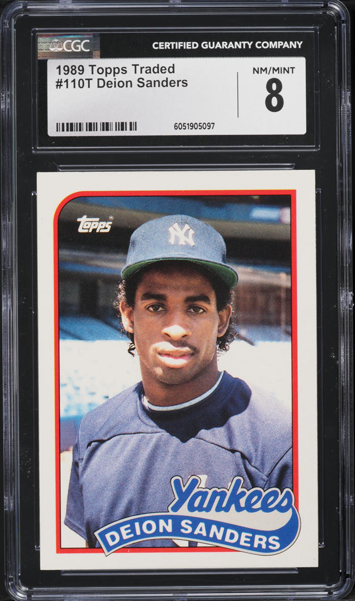 1989 Topps Traded Deion Sanders ROOKIE #110T CGC 8 NM-MT