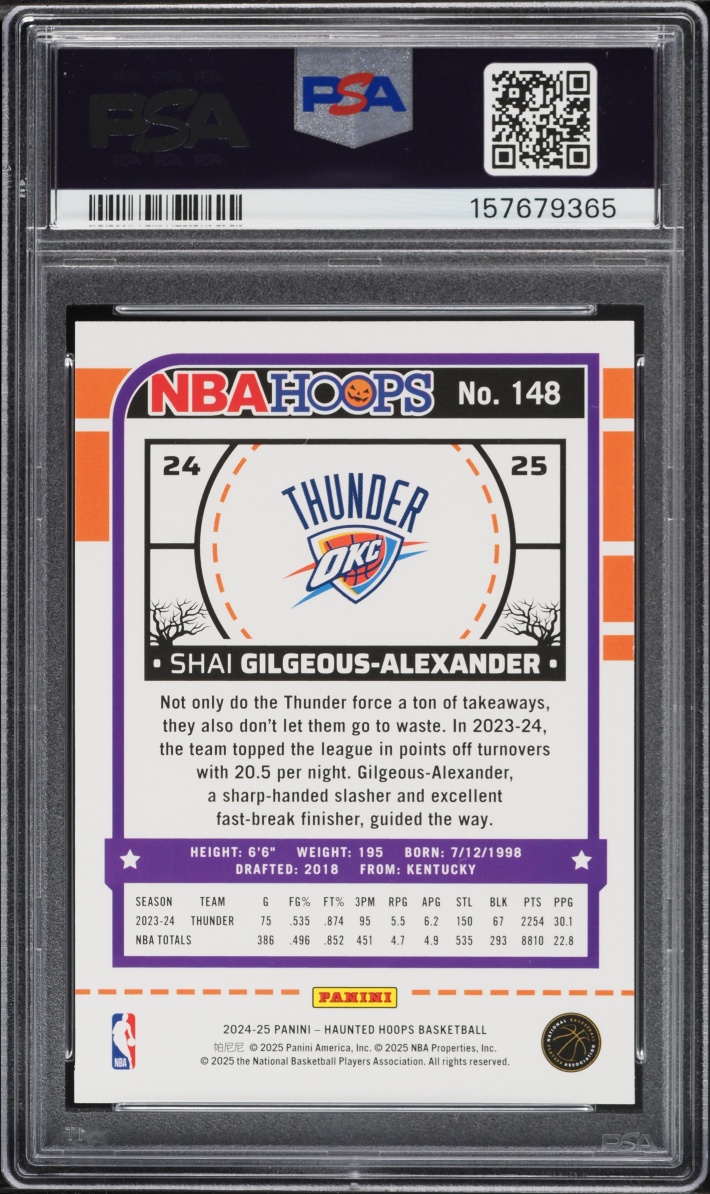2024 Haunted Hoops Slime Shai Gilgeous-Alexander #148 PSA 9 MINT