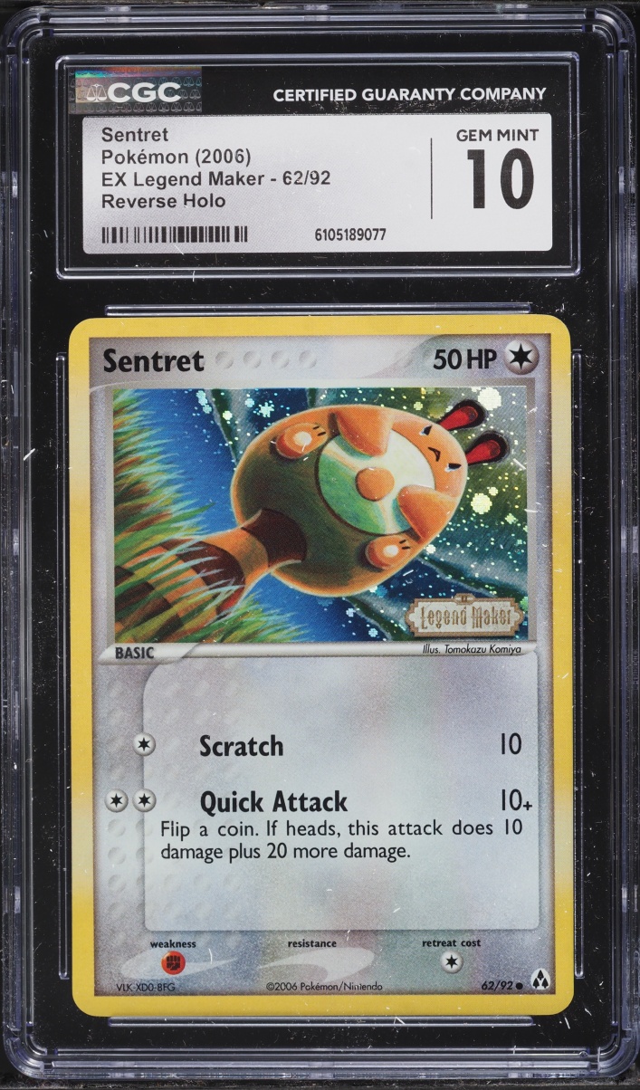 2006 Pokemon EX Legend Maker Reverse Holo Sentret #62 CGC 10 GEM MINT