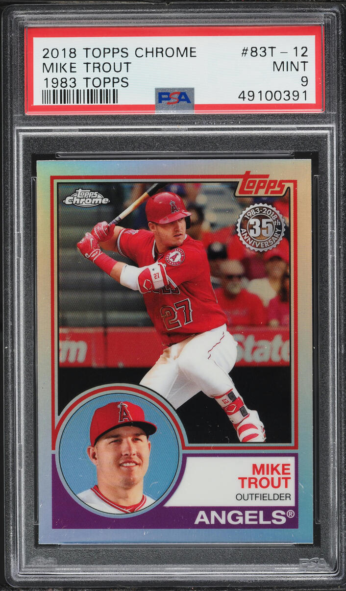 2018 Topps Chrome '83 Mike Trout #83T-12 PSA 9 MINT