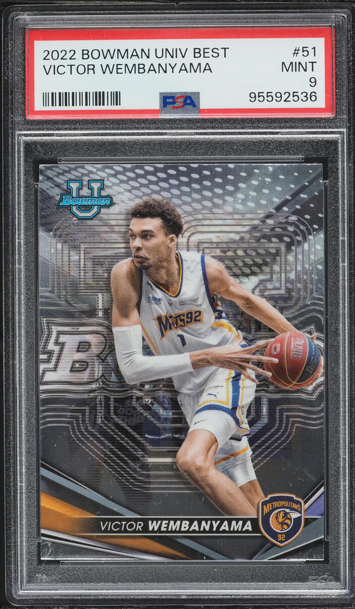2022 Bowman University Best Victor Wembanyama ROOKIE #51 PSA 9 MINT