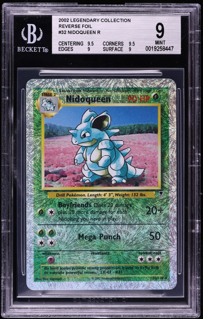 2002 Pokemon Legendary Collection Reverse Holo Nidoqueen #32 BGS 9 MINT