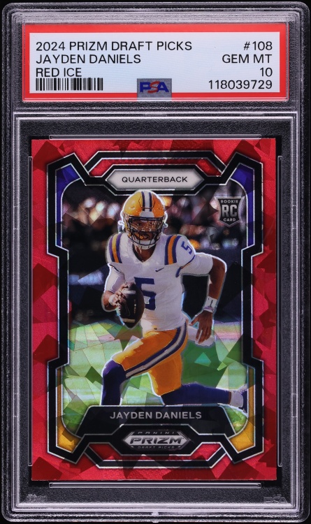 2024 Panini Prizm Draft Picks Red Ice Jayden Daniels ROOKIE #108 PSA 10 GEM MINT