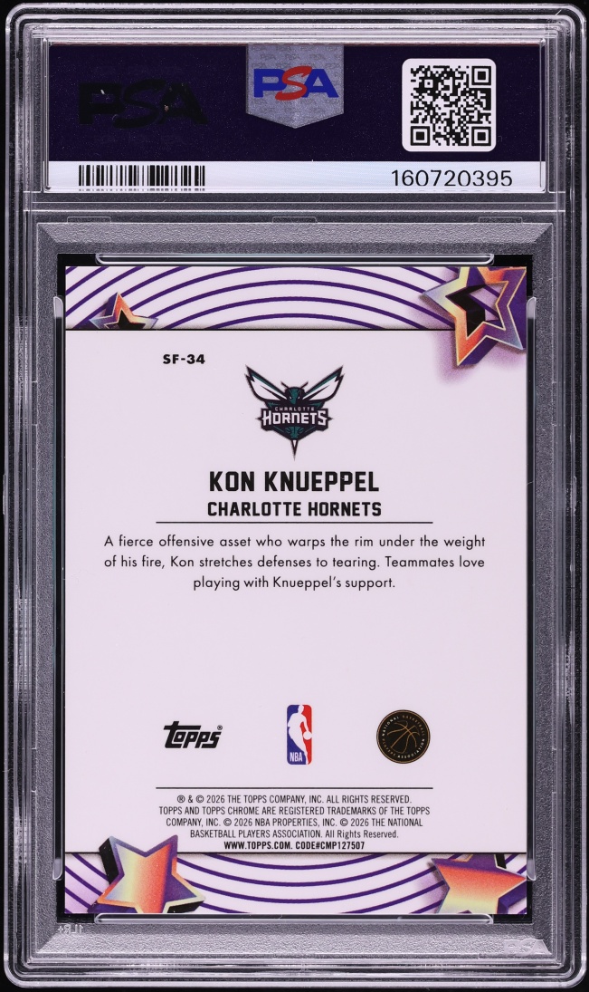 2025 Topps Chrome Cosmic Starfractor Orange Galactic Kon Knueppel ROOKIE /25 #34 PSA 10 GEM