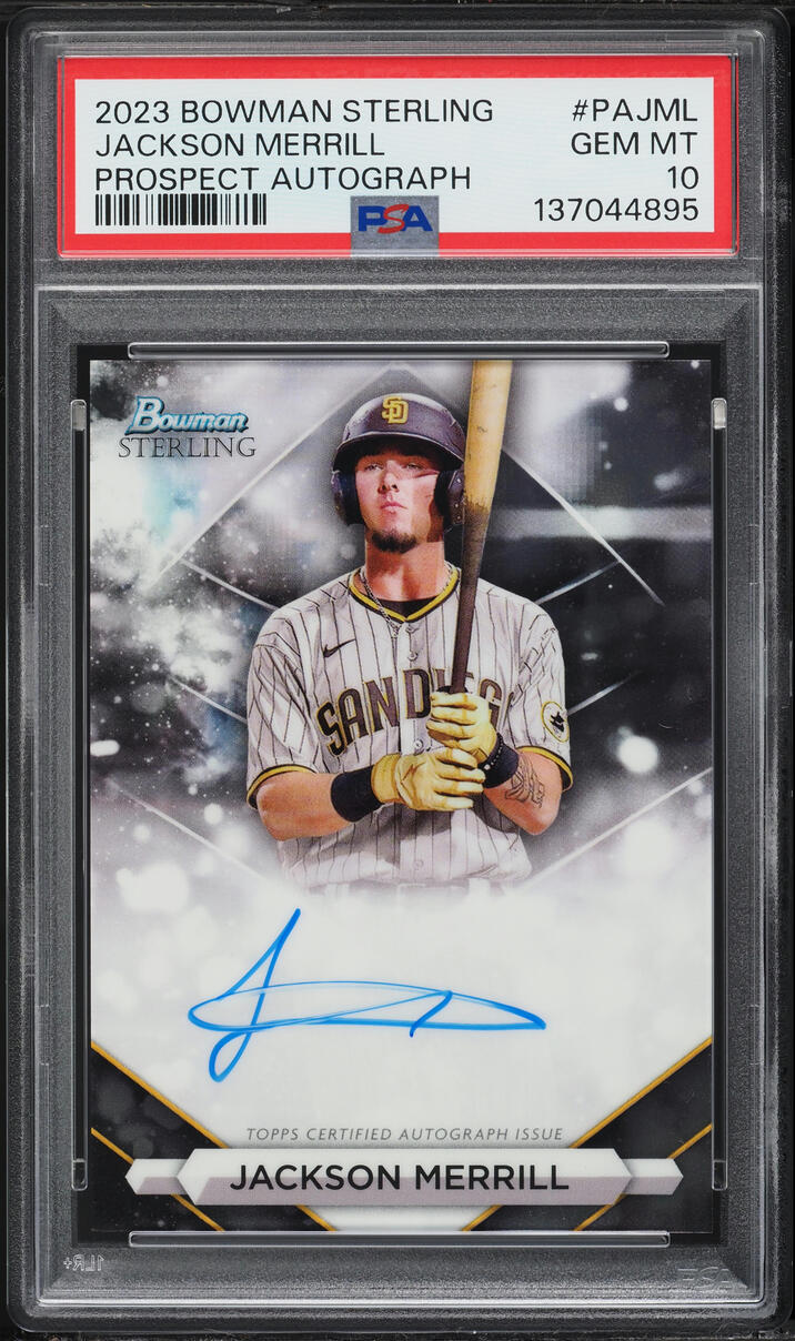 2023 Bowman Sterling Jackson Merrill PROSPECT AUTO #PA-JML PSA 10 GEM MINT