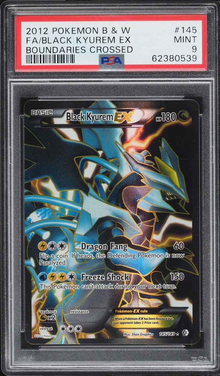 2012 Pokemon Black & White Boundaries Crossed Full Art Black Kyurem EX #145 PSA 9 MINT