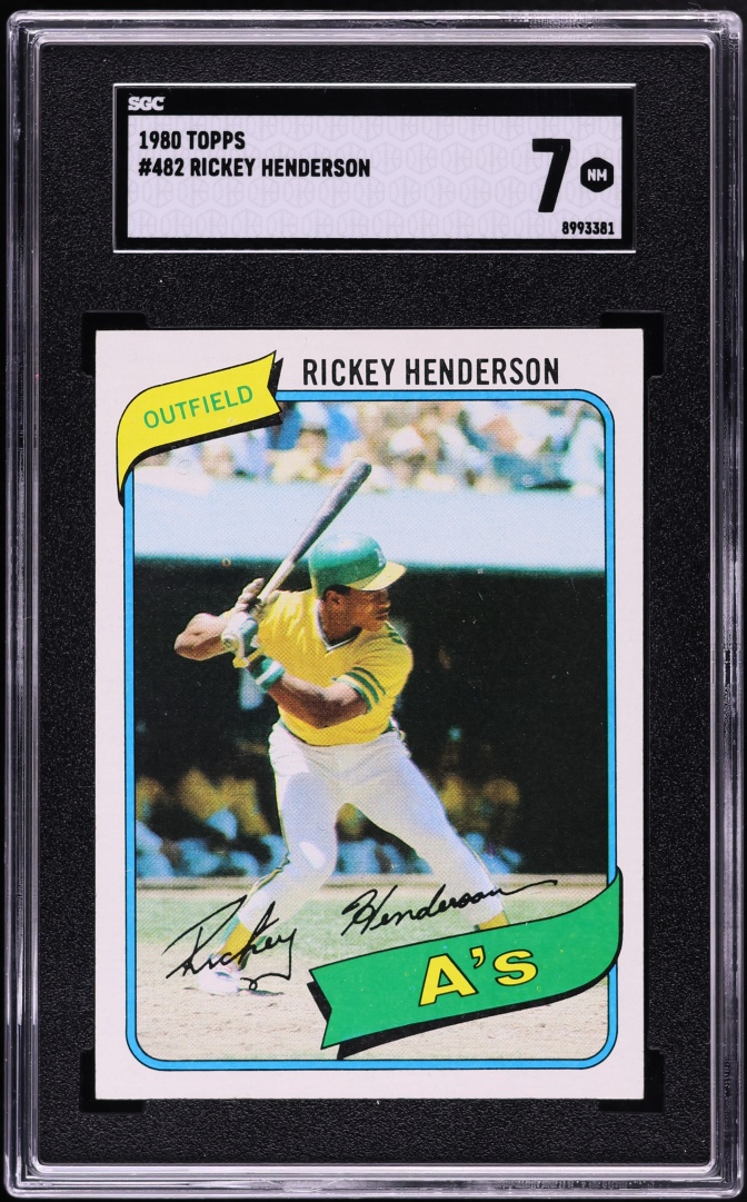1980 Topps Rickey Henderson ROOKIE #482 SGC 7 NRMT