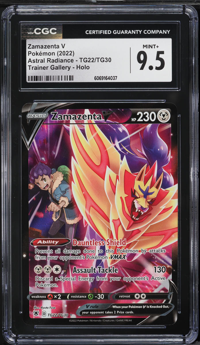 2022 Pokemon SWSH Astral Radiance Full Art Zamazenta V #TG22 CGC 9.5 MINT+