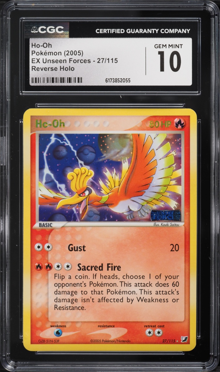 2005 Pokemon EX Unseen Forces Reverse Holo Ho-Oh #27 CGC 10 GEM MINT