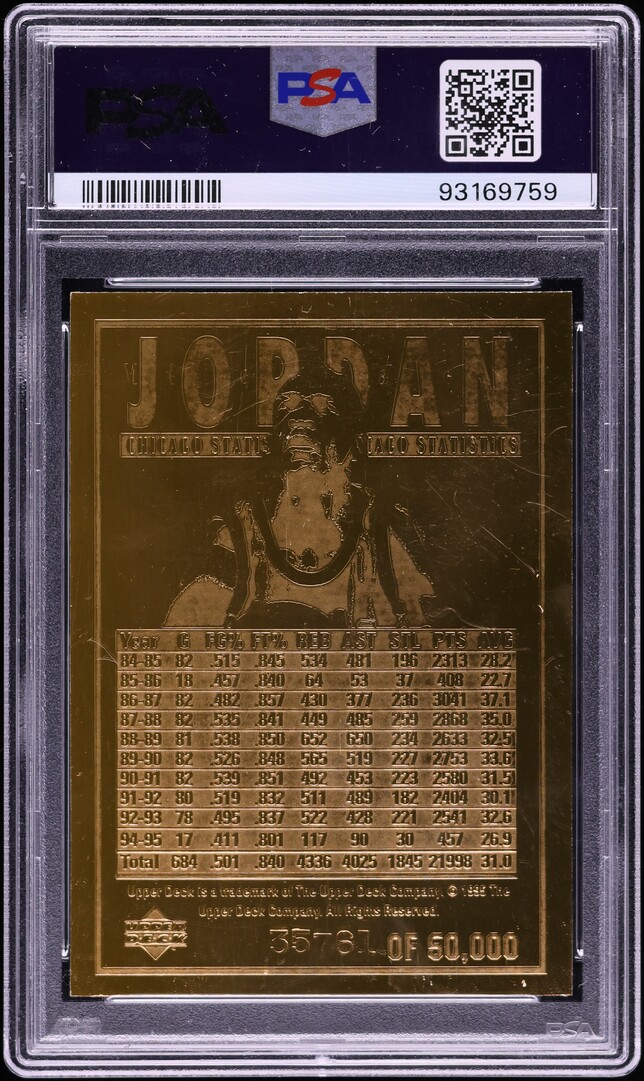 1995 Upper Deck 23k Gold Michael Jordan /50,000 PSA 10 GEM MINT