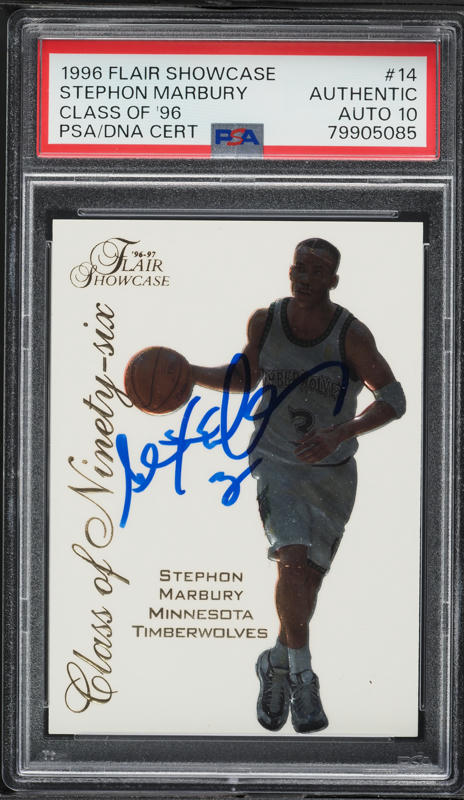 1996 Flair Showcase Class Of '96 Stephon Marbury ROOKIE AUTO