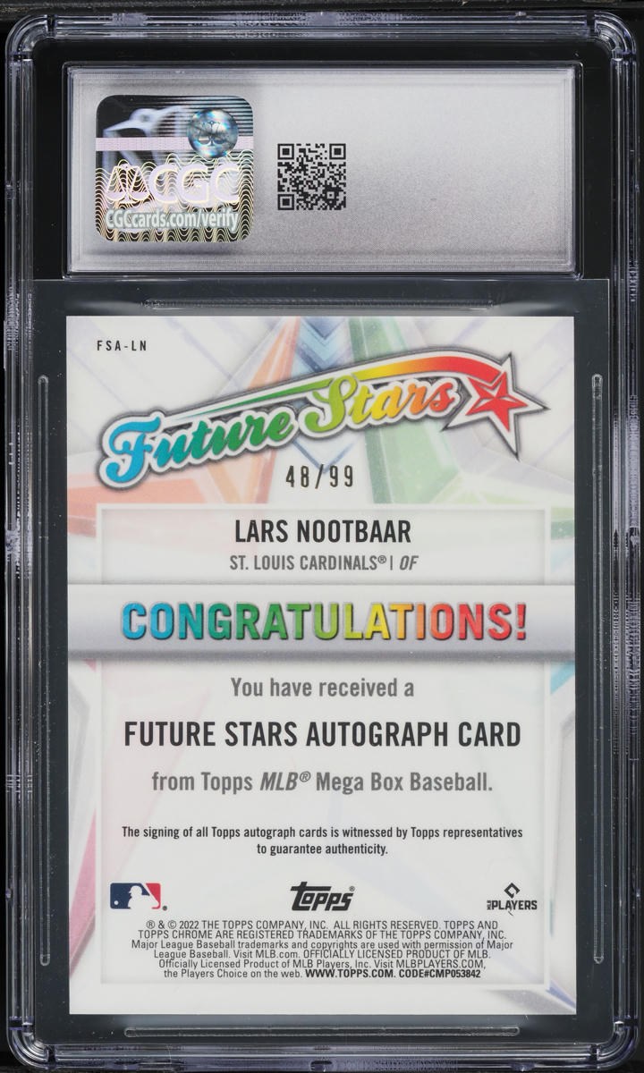 2022 Topps Chrome Future Stars Logofractor Lars Nootbaar ROOKIE