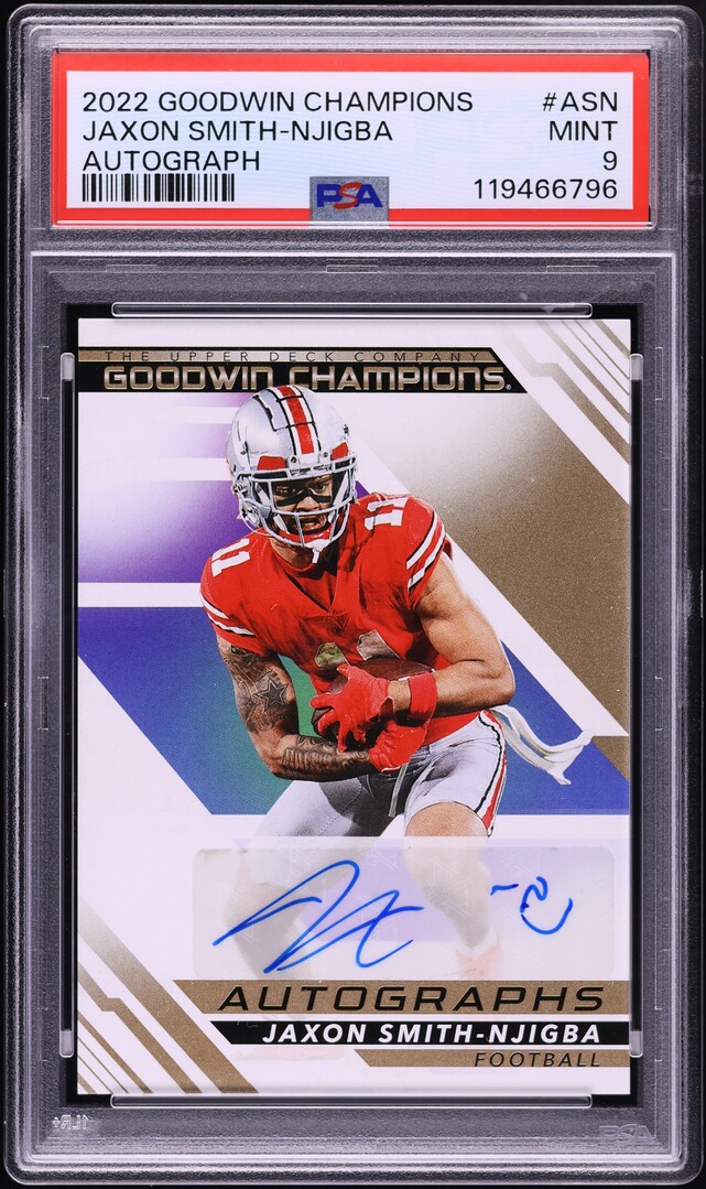 2022 Upper Deck Goodwin Champions Jaxon Smith-Njigba ROOKIE AUTO #ASN PSA 9 MINT