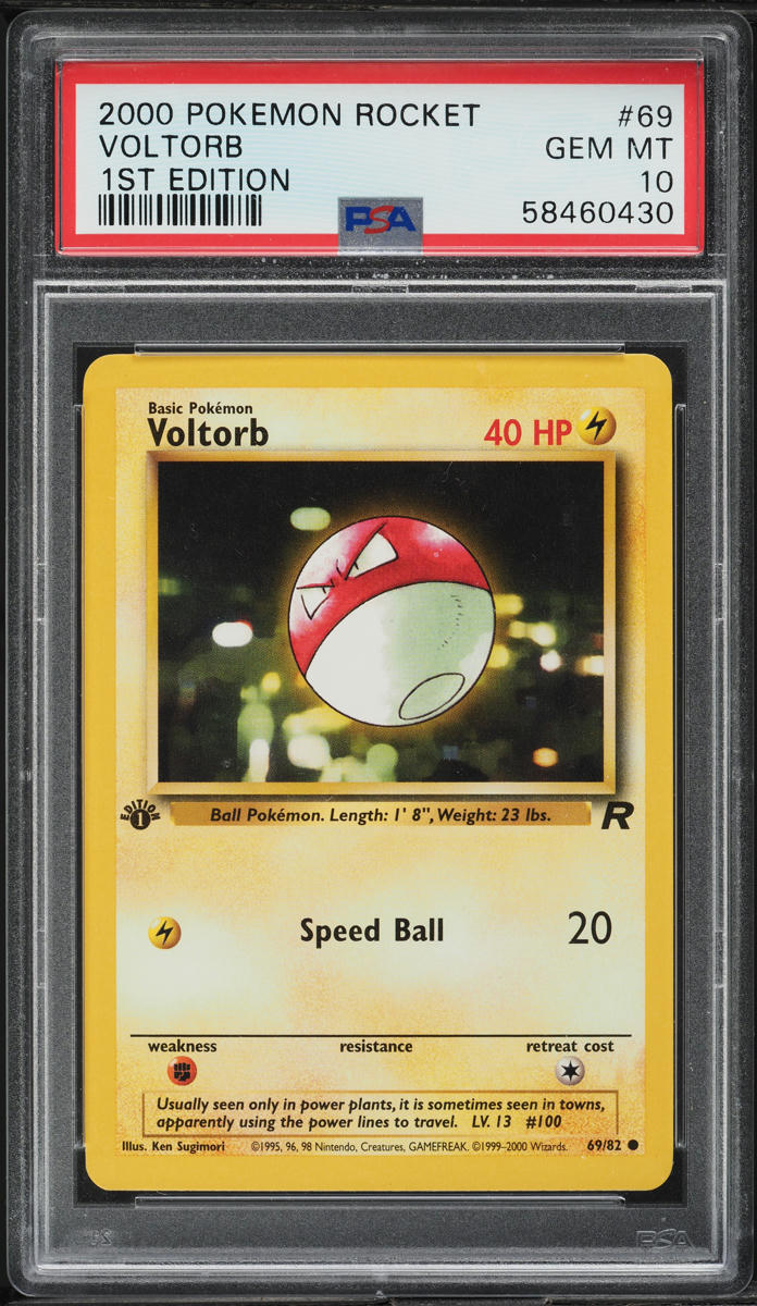 2000 Pokemon Team Rocket 1st Edition Voltorb #69 PSA 10 GEM MINT