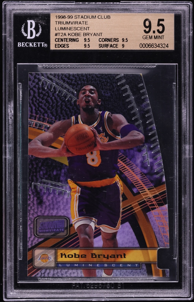 1998 Stadium Club Triumvirate Luminescent Kobe Bryant #T2A BGS 9.5 GEM MINT