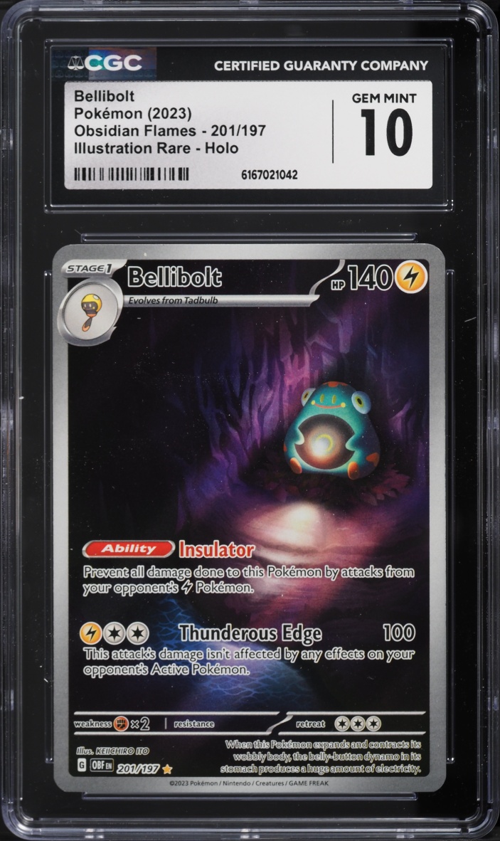 2023 Pokemon Scarlet & Violet Obsidian Flames IR Bellibolt #201 CGC 10 GEM MINT