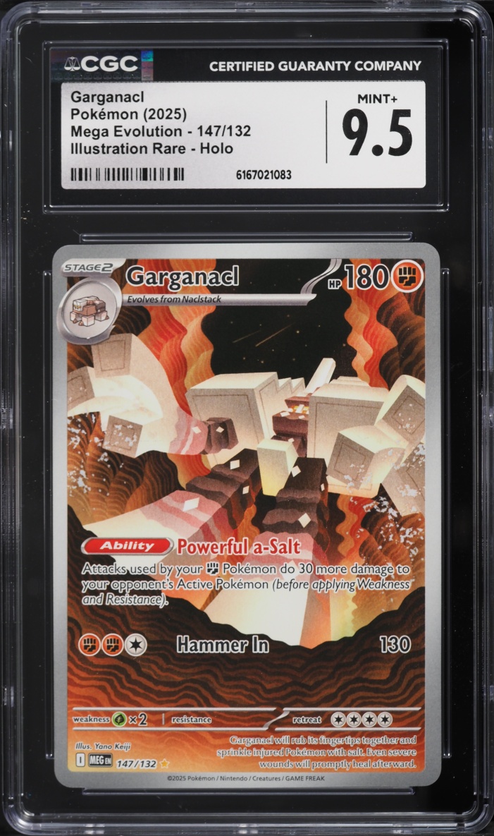 2025 Pokemon Mega Evolution IR Garganacl #147 CGC 9.5 MINT+
