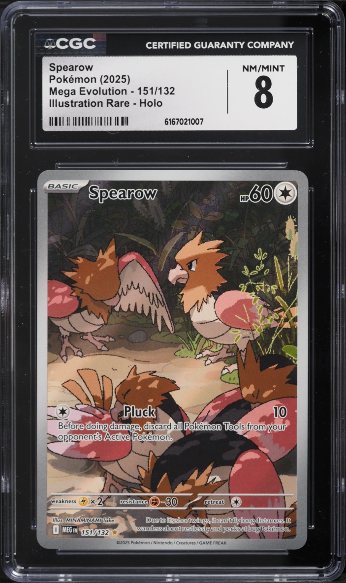 2025 Pokemon Mega Evolution IR Spearow #151 CGC 8 NM-MT