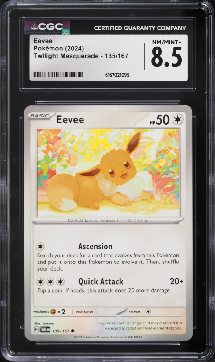 2024 Pokemon Scarlet & Violet Twilight Masquerade Eevee #135 CGC 8.5 NM-MT+