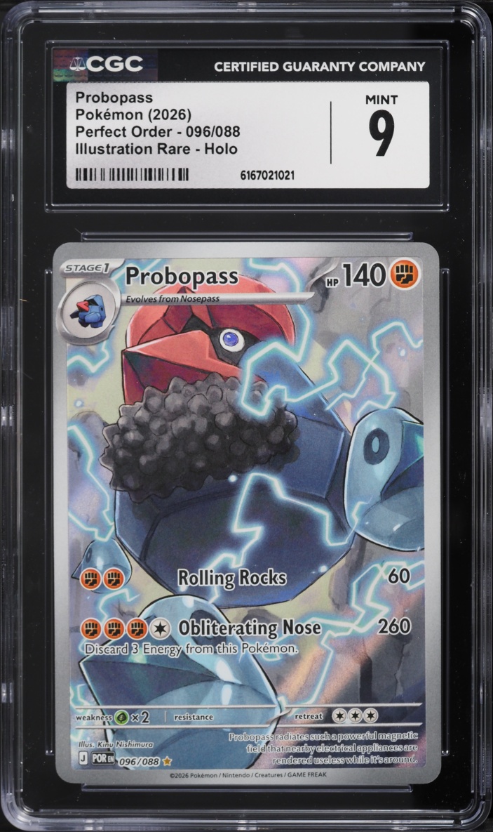 2026 Pokemon Mega Evolution Perfect Order IR Probopass #96 CGC 9 MINT