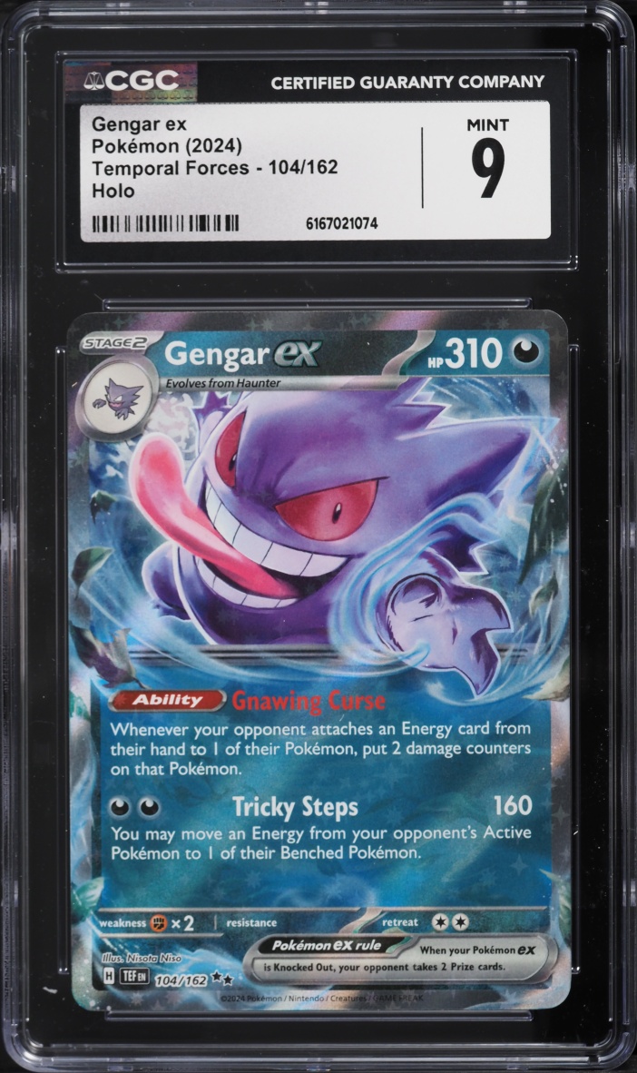 2024 Pokemon Scarlet & Violet Temporal Forces Holo Gengar Ex #104 CGC 9 MINT