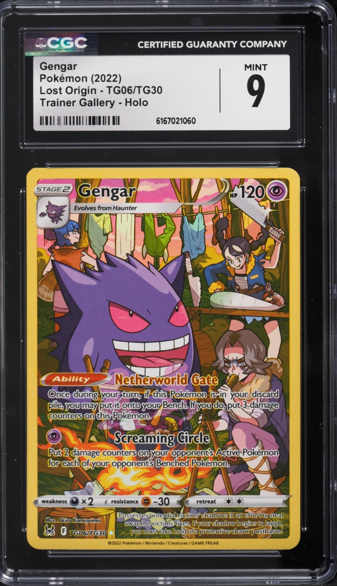2022 Pokemon Sword & Shield Lost Origin Trainer Gallery Full Art Gengar #TG06 CGC 9 MINT