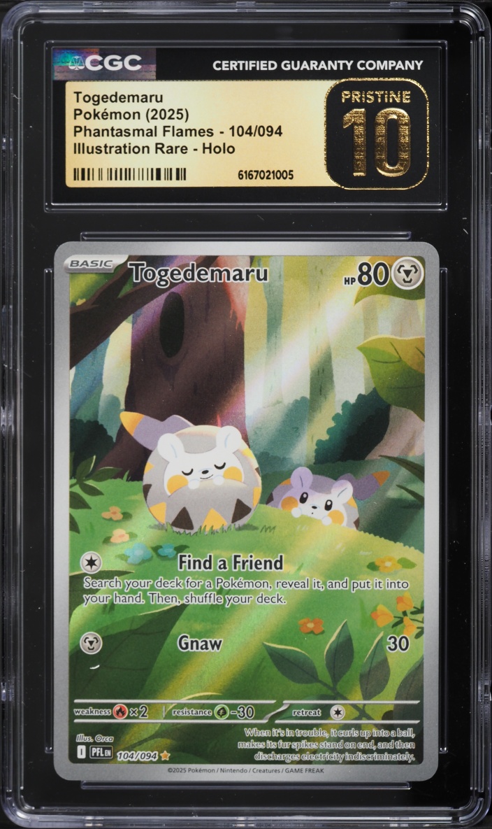 2025 Pokemon Mega Evolution Phantasmal Flames IR Togedemaru #104 CGC 10 PRISTINE