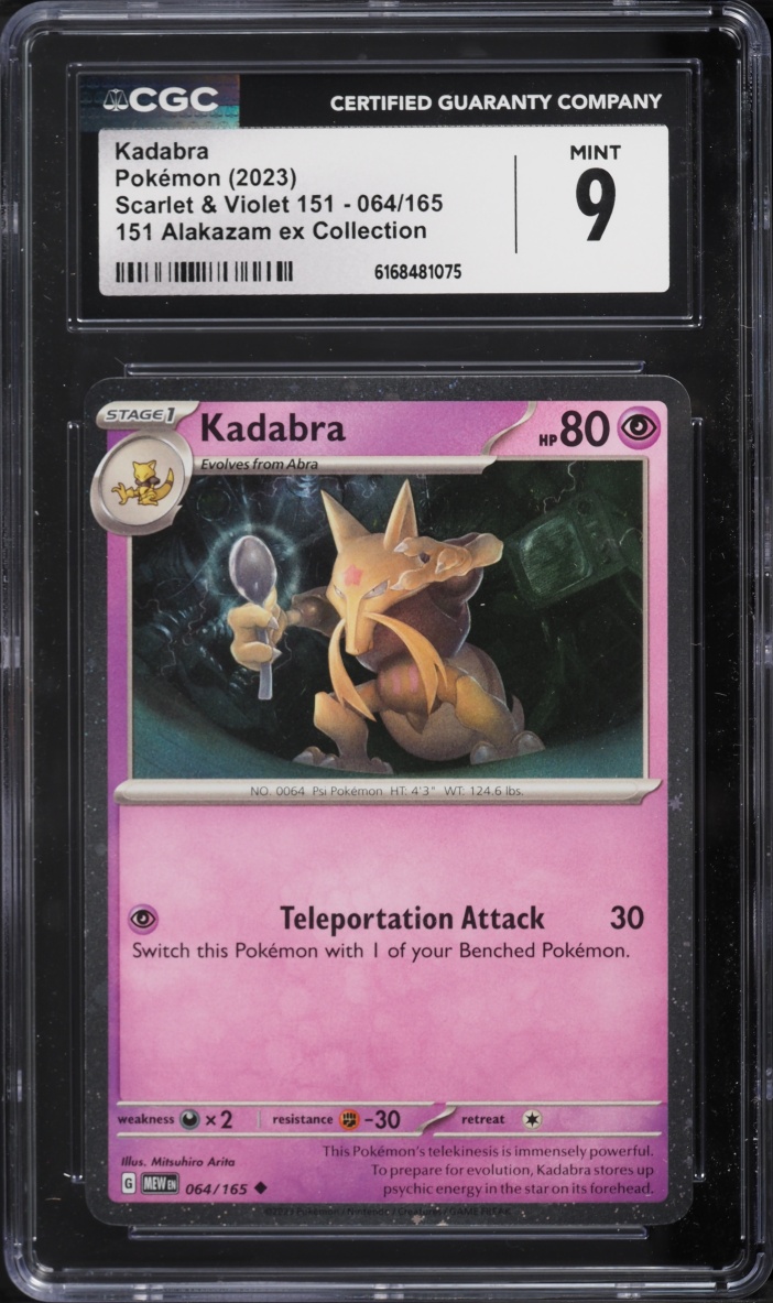 2023 Pokemon Scarlet & Violet 151 Alakazam ex Collection Kadabra #64 CGC 9 MINT