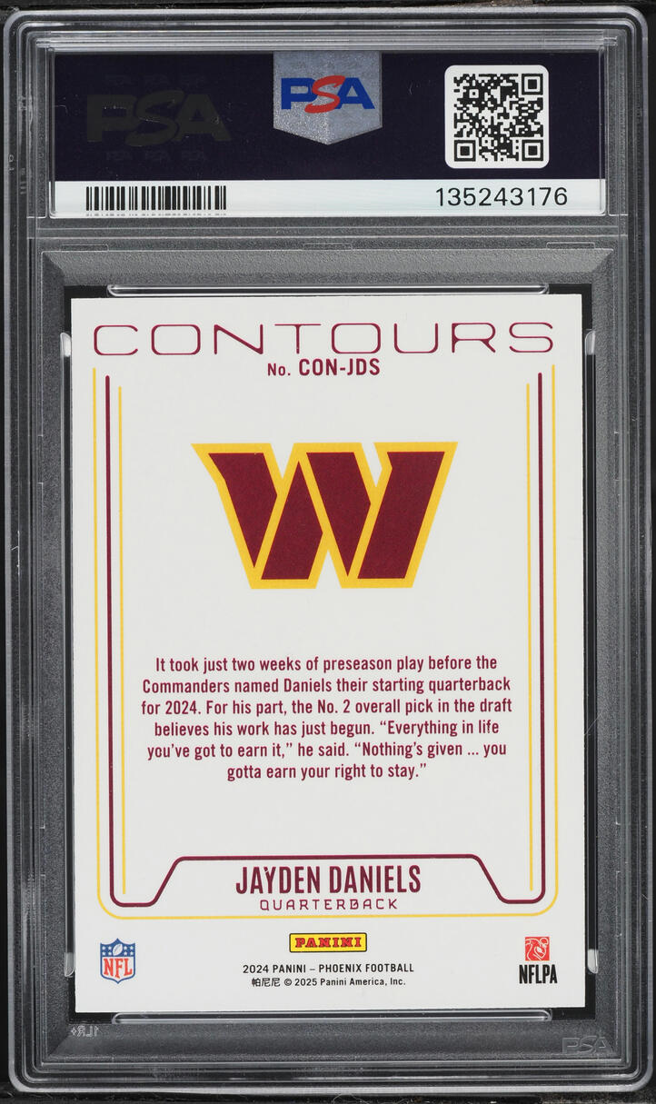 2024 Panini Phoenix Contours Jayden Daniels ROOKIE #CON-JDS PSA 7 NRMT